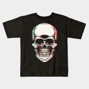 3D Effect Trippy Skull Face Kids T-Shirt